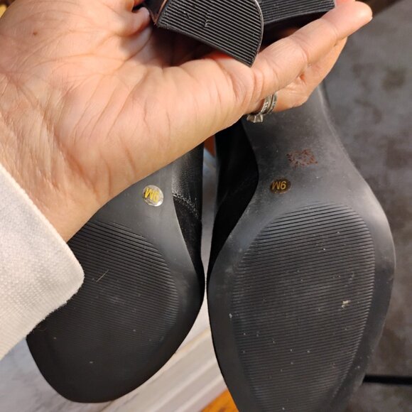 Anne Klein AK7 JamieLee Mixed Media Knee High Boots | Hair Calf Leather | Size 9 - Picture 11 of 11